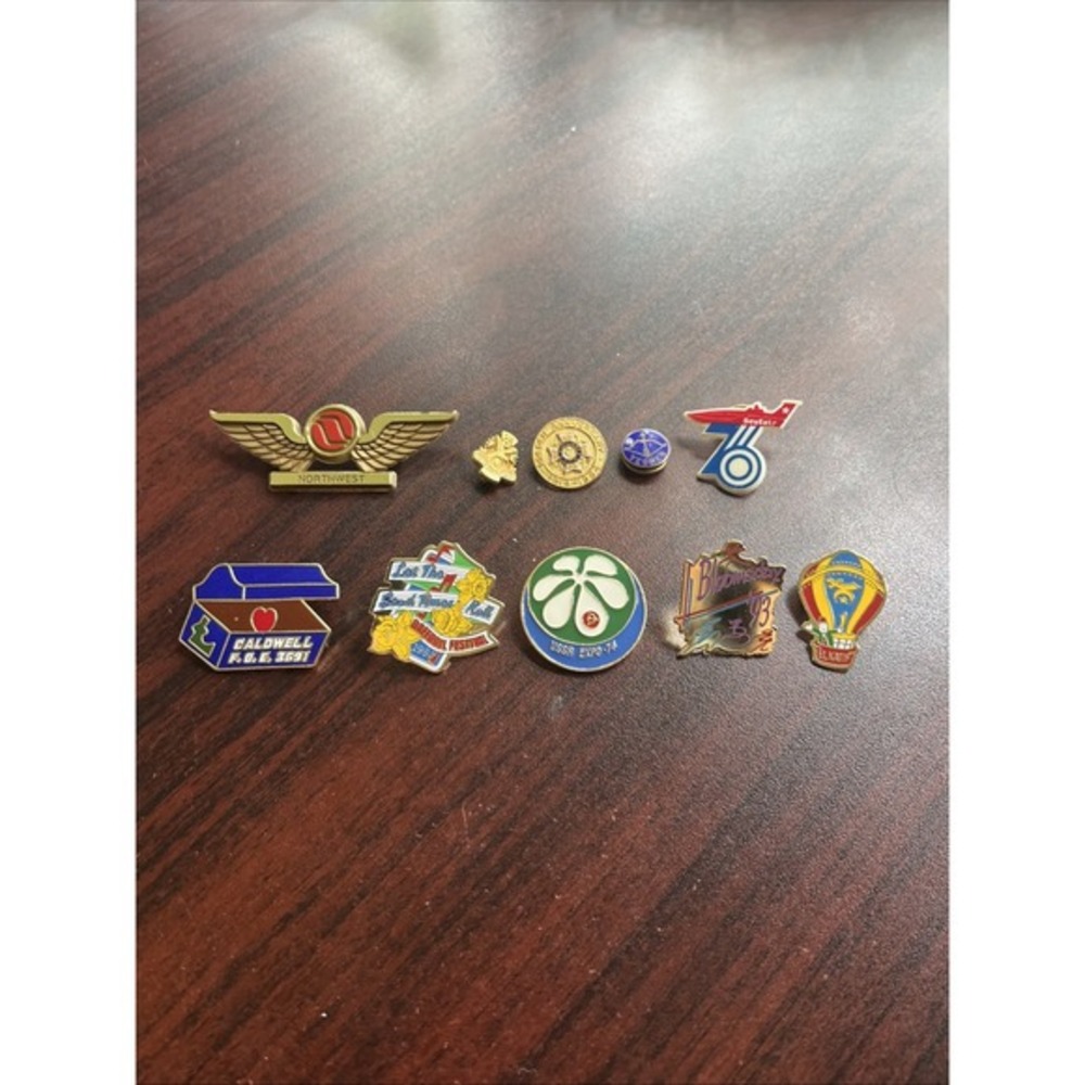 Lot Of 10 Random Mixed Lapel Hat Pins‎ B1